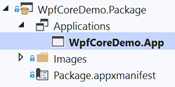 Application referenced in the Packaging project